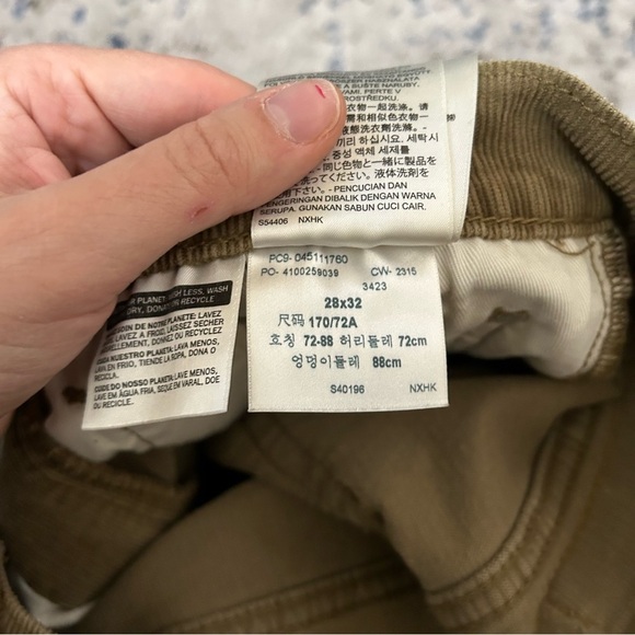 Levi’s 511 Brown Corduroy Straight Leg Jeans Size 28 - Picture 7 of 10